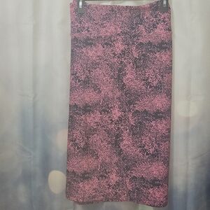 LuLaRoe Pencil Skirt In Hot Pink and Black Splashes 3x NWT